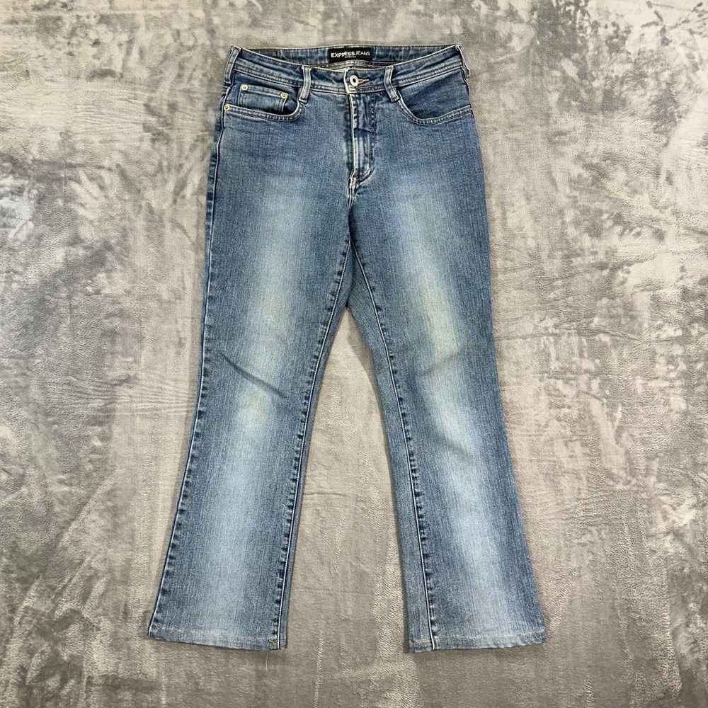 Express Jeans Stretch‎ Women's Size 3/4 Blue Medium Wash Denim